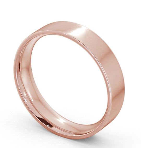 Mens Plain Flat Court Wedding Ring 18K Rose Gold WBM3_RG_THUMB1