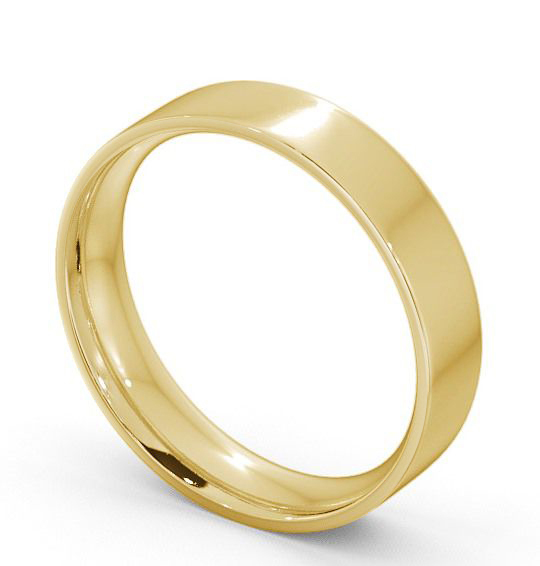 Mens Plain Wedding Ring 18K Yellow Gold - Flat Court WBM3_YG_THUMB1
