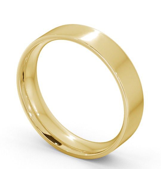 Mens Plain Flat Court Wedding Ring 18K Yellow Gold WBM3_YG_THUMB1