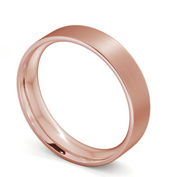 Mens Plain Flat Court with Matt Finish Wedding Ring 18K Rose Gold WBM3B_RG_THUMB1 