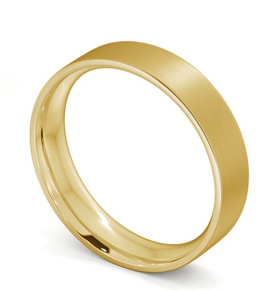  Mens Plain Wedding Ring 18K Yellow Gold - Flat Court (Matt) WBM3B_YG_THUMB1 