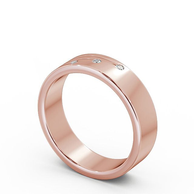 Mens Diamond 0.03ct Wedding Ring 9K Rose Gold - Dulas WBM40_RG_SIDE