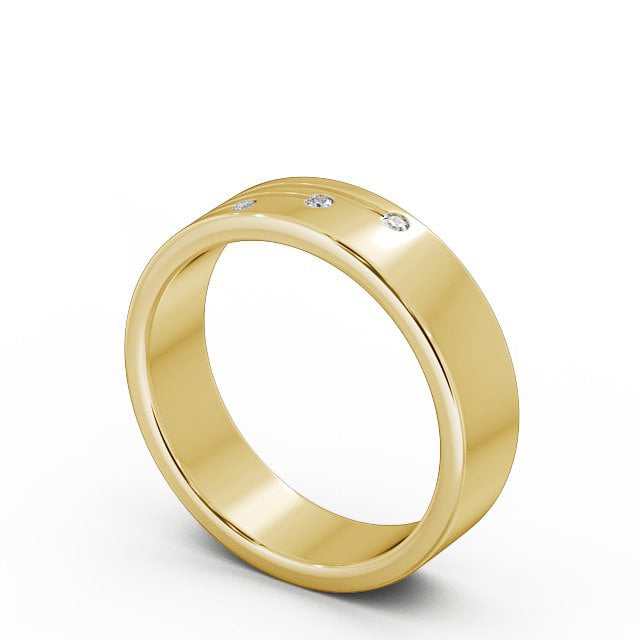 Mens Diamond 0.03ct Wedding Ring 9K Yellow Gold - Dulas WBM40_YG_SIDE