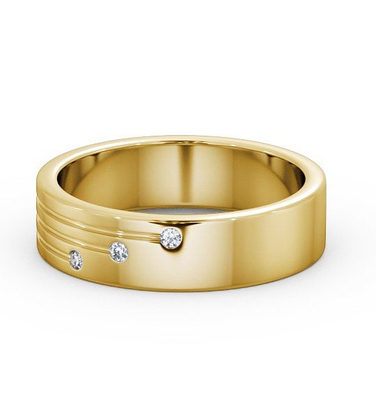  Mens Diamond 0.03ct Wedding Ring 18K Yellow Gold - Dulas WBM40_YG_THUMB2 
