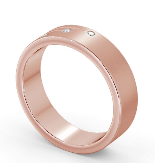 Mens Diamond 0.03ct Wedding Ring 9K Rose Gold - Dulas (Matt) WBM40B_RG_THUMB1 