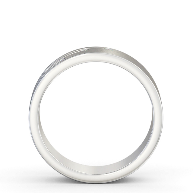 Mens Diamond 0.03ct Wedding Ring Platinum - Dulas (Matt) WBM40B_WG_UP