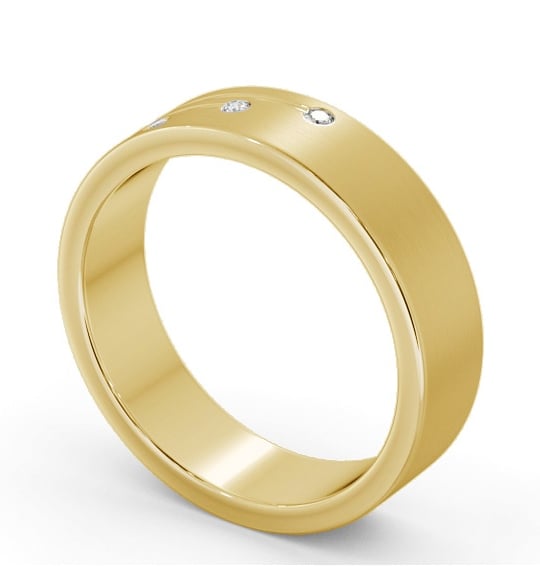  Mens Diamond 0.03ct Wedding Ring 18K Yellow Gold - Dulas (Matt) WBM40B_YG_THUMB1 