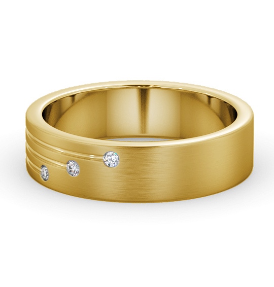  Mens Diamond 0.03ct Wedding Ring 18K Yellow Gold - Dulas (Matt) WBM40B_YG_THUMB2 