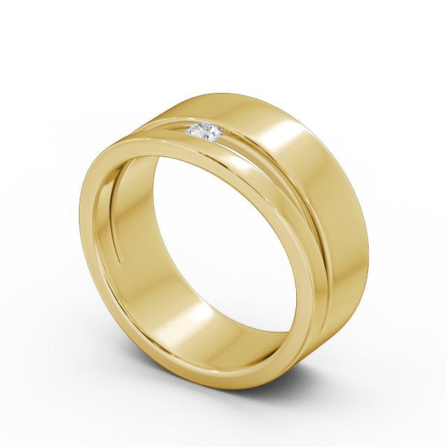 Mens Diamond 0.05ct Wedding Ring 9K Yellow Gold - Gerlan | Angelic Diamonds