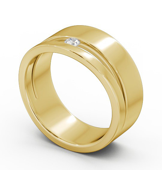  Mens Diamond 0.05ct Wedding Ring 18K Yellow Gold - Gerlan WBM42_YG_THUMB1 