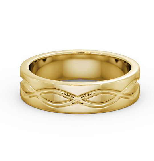 Rydal Mens Plain Wedding Ring Grooved Patterned Band WBM43_YG_THUMB2_1.jpg 