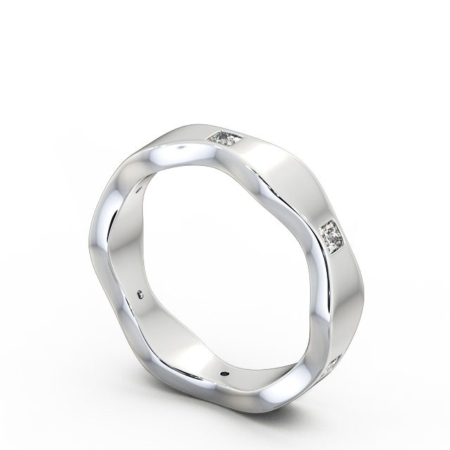 Mens Diamond 0.30ct Wedding Ring 18K White Gold - Hoyle WBM44_WG_SIDE