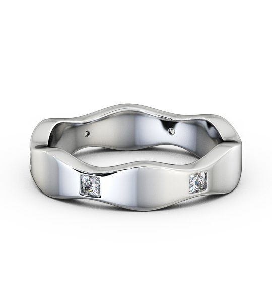 Mens Princess Diamond 0.30ct Waving Edge Wedding Ring Platinum WBM44_WG_THUMB2 