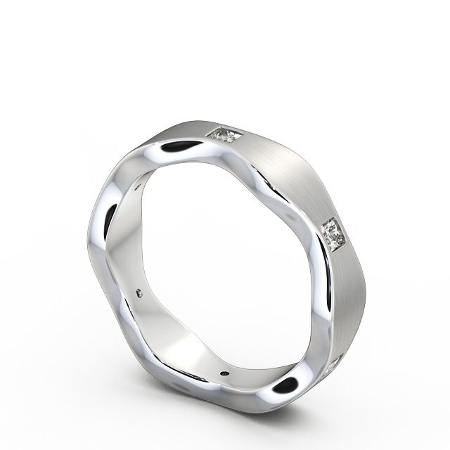 Mens Diamond 0.30ct Wedding Ring 18K White Gold - Hoyle (Matt) WBM44B_WG_SIDE