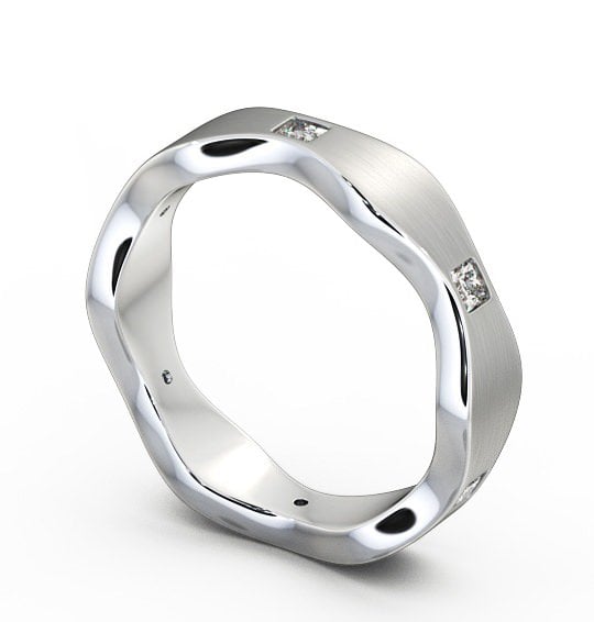  Mens Diamond 0.30ct Wedding Ring Platinum - Hoyle (Matt) WBM44B_WG_THUMB1 