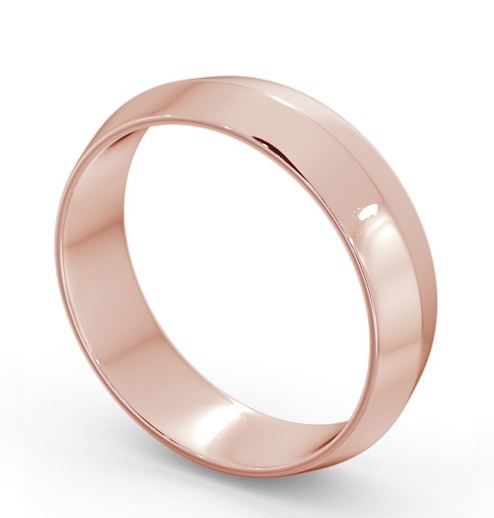 Mens Plain Knife Edge Wedding Ring 18K Rose Gold WBM45_RG_THUMB1 