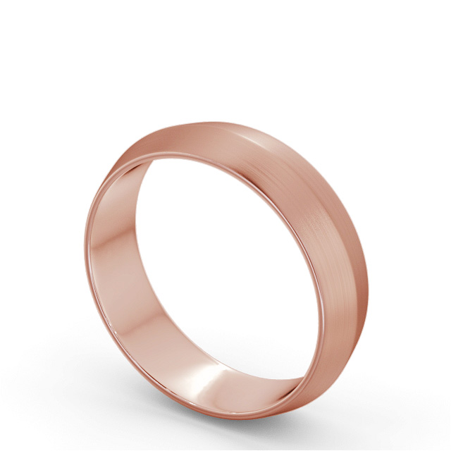 Mens Plain Wedding Ring 9K Rose Gold - Knife Edge (Matt) WBM45B_RG_SIDE