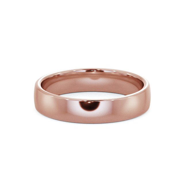 Mens Plain Wedding Ring 18K Rose Gold - Double Comfort WBM46_RG_FLAT