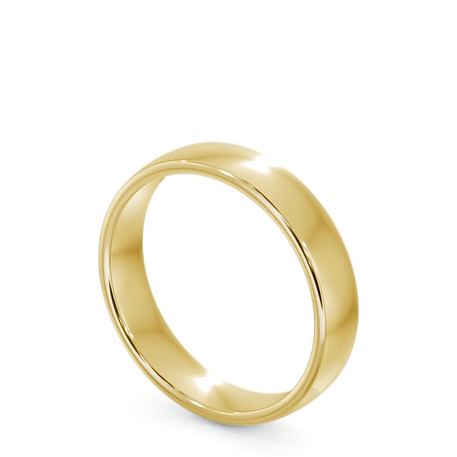 Mens Plain Wedding Ring 9K Yellow Gold - Double Comfort WBM46_YG_SIDE