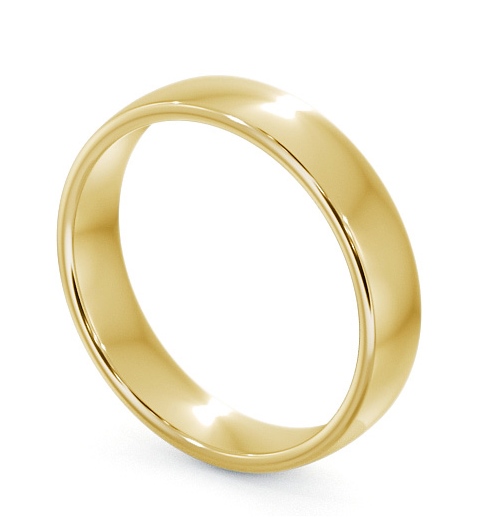 Mens Plain Wedding Ring 18K Yellow Gold - Double Comfort WBM46_YG_THUMB1