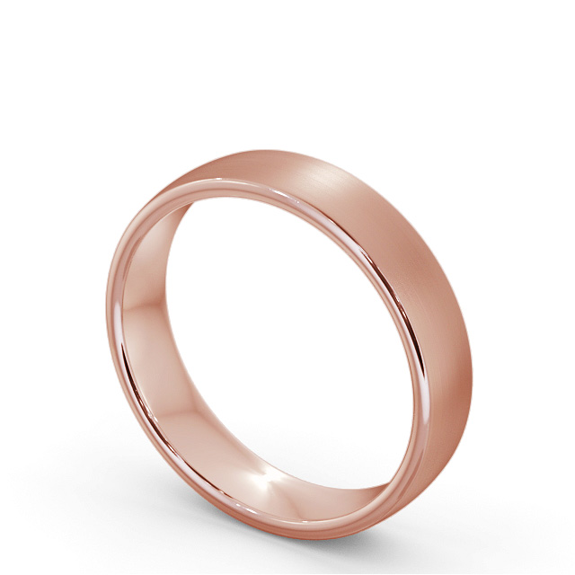 Mens Plain Wedding Ring 9K Rose Gold - Double Comfort (Matt) WBM46B_RG_SIDE