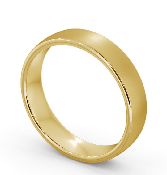 Mens Plain Double Comfort with Matt Finish Wedding Ring 18K Yellow Gold WBM46B_YG_THUMB1