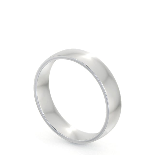 Mens Plain Wedding Ring Platinum - Flat Side Court WBM47_WG_SIDE