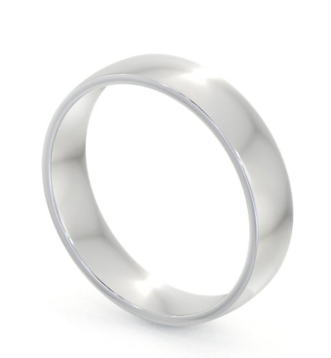 Mens Plain Wedding Ring Platinum - Flat Side Court WBM47_WG_THUMB1