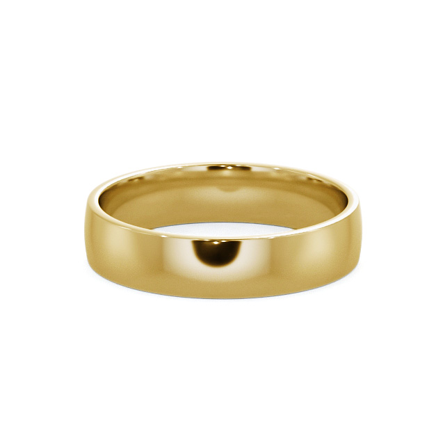 Mens Plain Wedding Ring 18K Yellow Gold - Flat Side Court WBM47_YG_FLAT