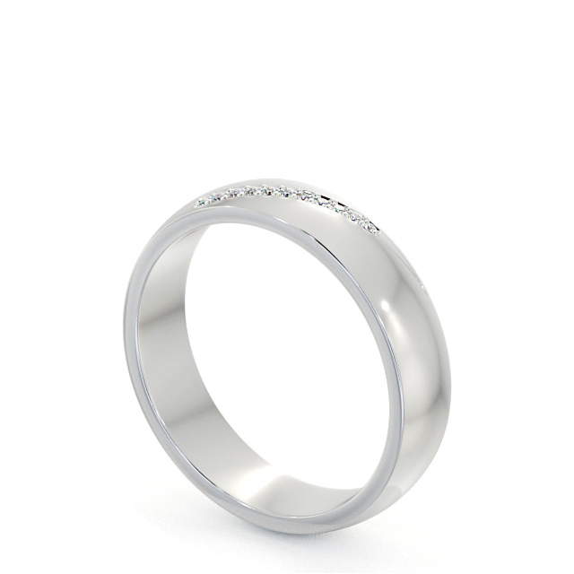Mens Diamond 0.05ct Wedding Ring Palladium - Rosaura WBM48_WG_SIDE