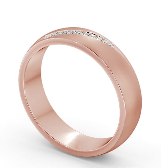  Mens Diamond 0.05ct Wedding Ring 18K Rose Gold - Rosaura (Matt) WBM48B_RG_THUMB1 