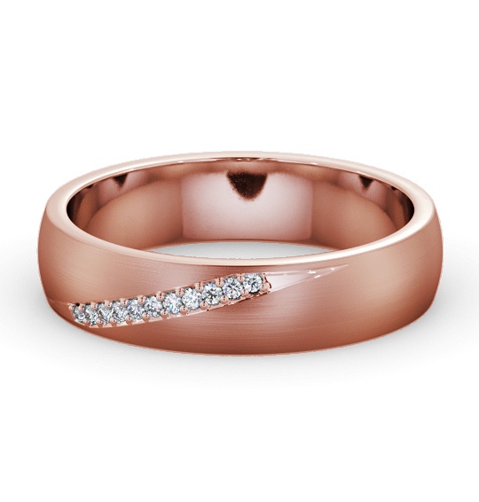  Mens Diamond 0.05ct Wedding Ring 18K Rose Gold - Rosaura (Matt) WBM48B_RG_THUMB2 