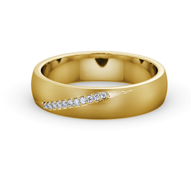 Mens Diamond 0.05ct Wedding Ring 9K Yellow Gold - Rosaura (Matt) WBM48B_YG_FLAT