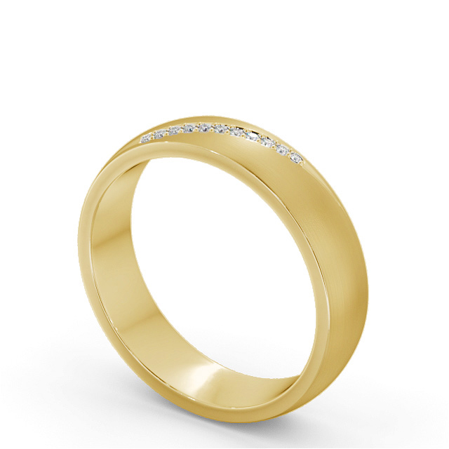 Mens Diamond 0.05ct Wedding Ring 9K Yellow Gold - Rosaura (Matt) WBM48B_YG_SIDE