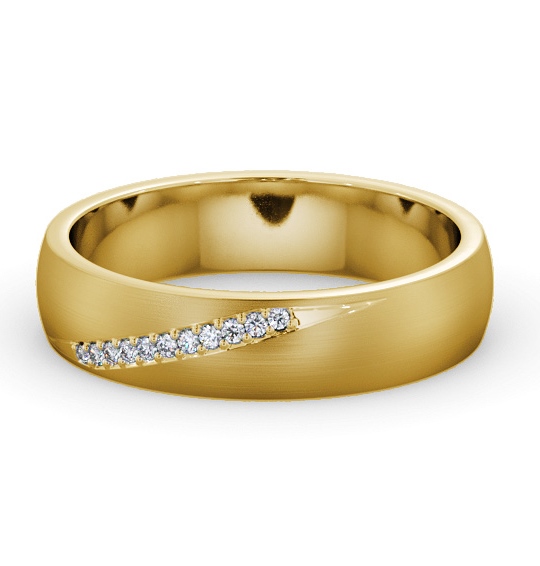  Mens Diamond 0.05ct Wedding Ring 9K Yellow Gold - Rosaura (Matt) WBM48B_YG_THUMB2 