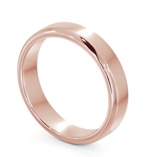 Mens Plain Bevel Edge Wedding Ring 9K Rose Gold WBM49_RG_THUMB1