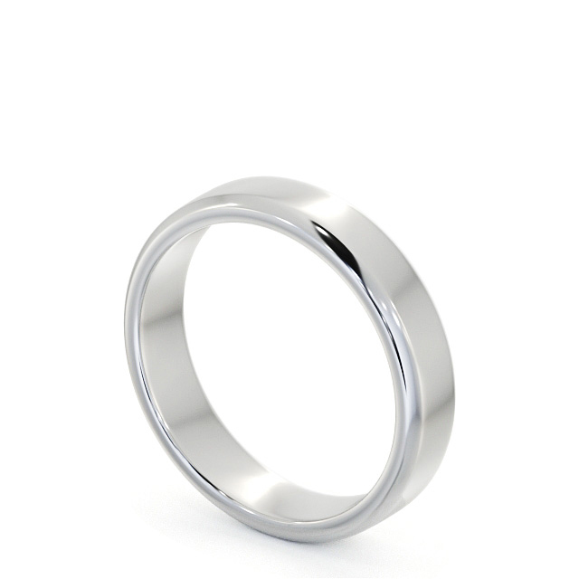 Mens Plain Wedding Ring Palladium - Bevel Edge WBM49_WG_SIDE