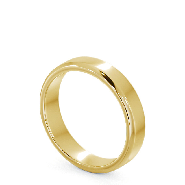 Mens Plain Wedding Ring 9K Yellow Gold - Bevel Edge WBM49_YG_SIDE