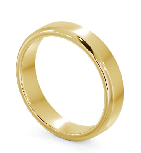 Mens Plain Wedding Ring 9K Yellow Gold - Bevel Edge WBM49_YG_THUMB1