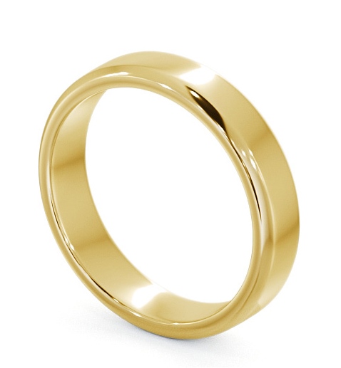 Mens Plain Bevel Edge Wedding Ring 9K Yellow Gold WBM49_YG_THUMB1 