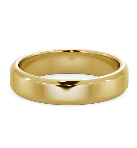  Mens Plain Wedding Ring 18K Yellow Gold - Bevel Edge WBM49_YG_THUMB2 