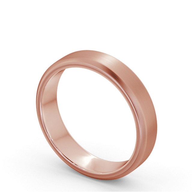 Mens Plain Wedding Ring 9K Rose Gold - Bevel Edge (Matt) WBM49B_RG_SIDE