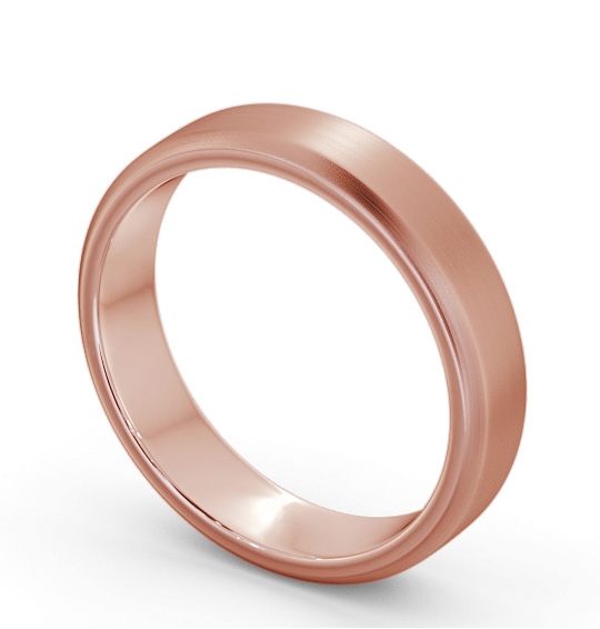 Mens Plain Bevel Edge with Matt Finish Wedding Ring 18K Rose Gold WBM49B_RG_THUMB1