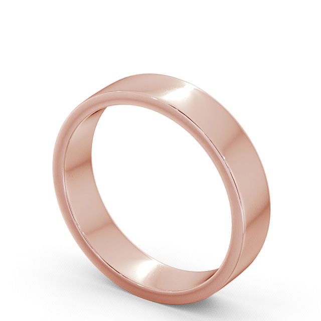 Mens Plain Wedding Ring 18K Rose Gold - Flat WBM4_RG_SIDE