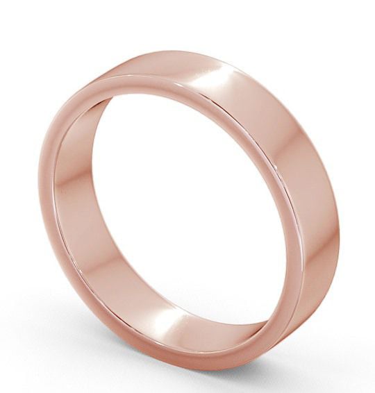 Mens Plain Flat Style Wedding Ring 9K Rose Gold WBM4_RG_THUMB1 