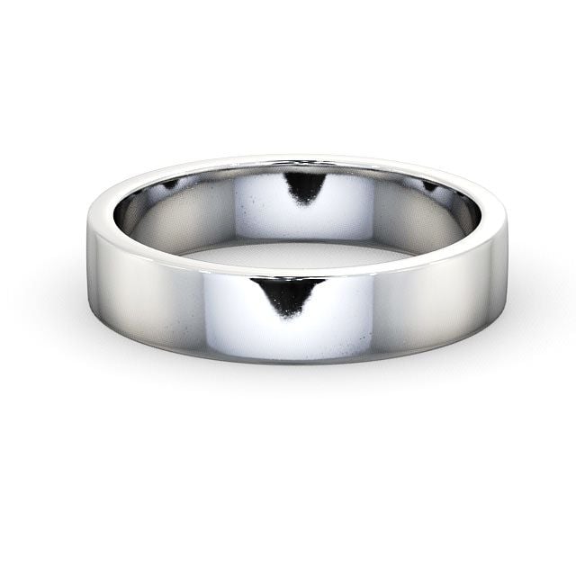 Mens Plain Wedding Ring Platinum - Flat WBM4_WG_FLAT