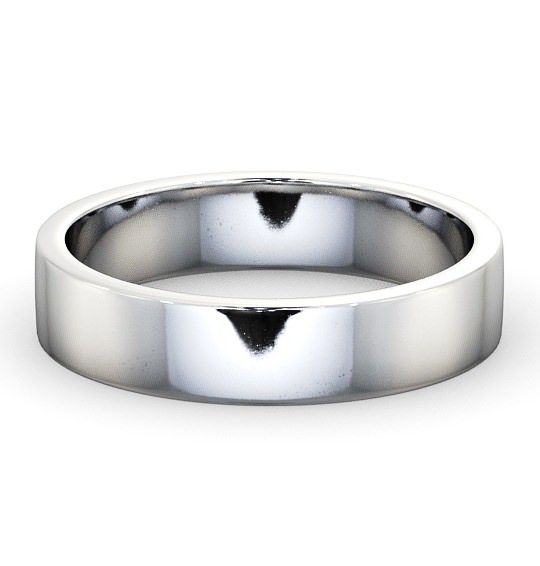 Mens Plain Wedding Ring Platinum - Flat WBM4_WG_THUMB2 