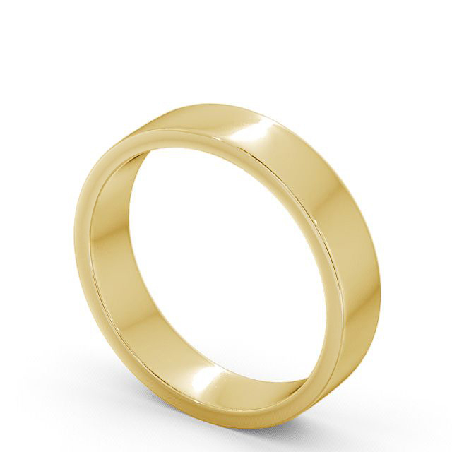Mens Plain Wedding Ring 18K Yellow Gold - Flat WBM4_YG_SIDE