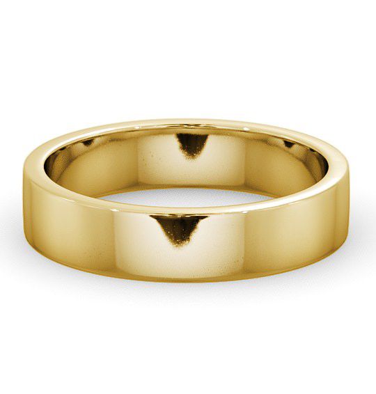 Mens Plain Flat Style Wedding Ring 9K Yellow Gold WBM4_YG_THUMB2 