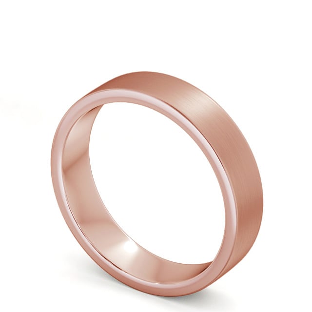Mens Plain Wedding Ring 9K Rose Gold - Flat (Matt) WBM4B_RG_SIDE